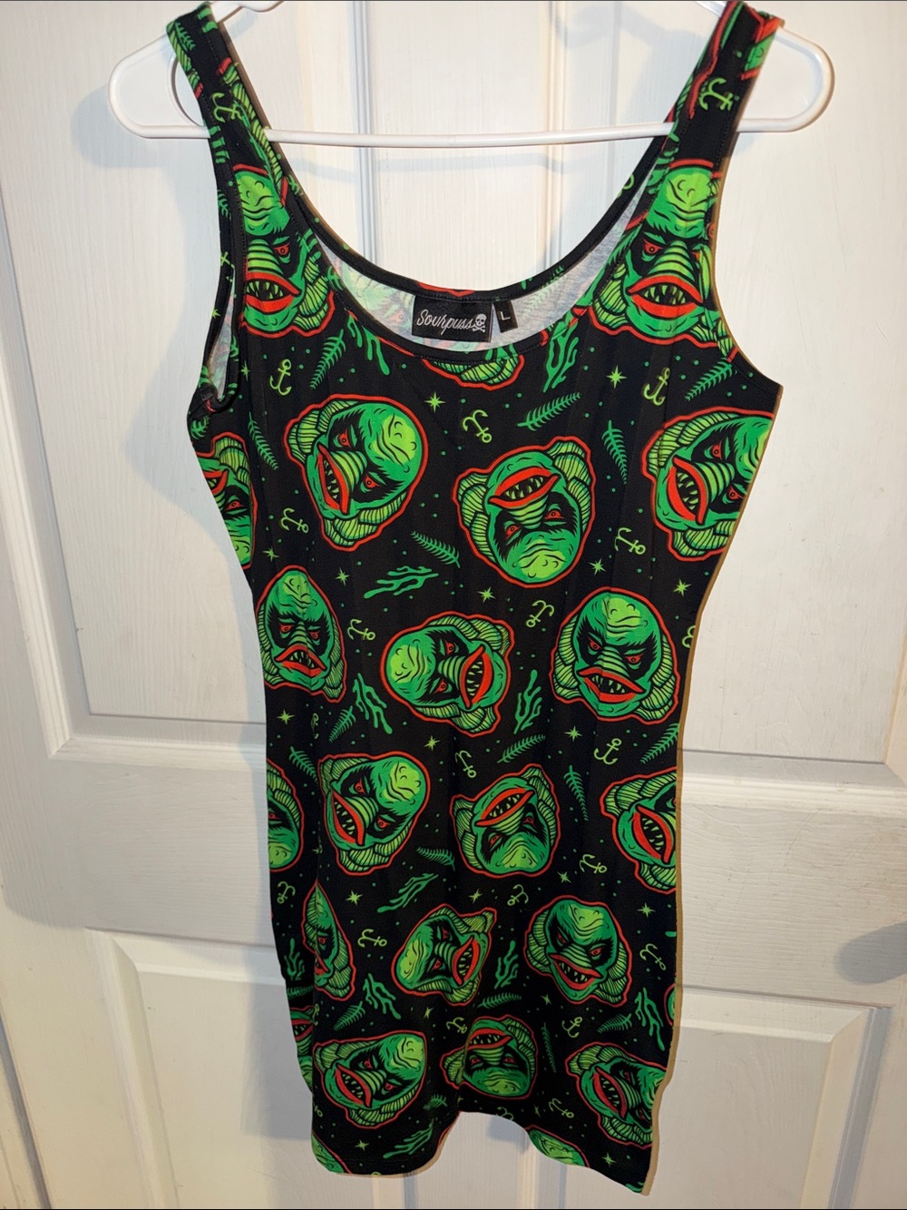 Sourpuss Black Mini Dress featuring the creature from the black lagoon